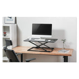 Alera® Adaptivergo Ultra-slim Sit-stand Desk, 31.33" X 21.63" X 1.5" To 16", Black freeshipping - TVN Wholesale 