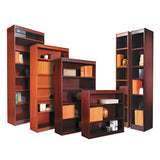 Alera® Square Corner Wood Bookcase, Three-shelf, 35.63"w X 11.81"d X 35.91"h, Medium Cherry freeshipping - TVN Wholesale 