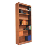 Alera® Square Corner Wood Veneer Bookcase, Five-shelf, 35.63"w X 11.81"d X 60"h, Mahogany freeshipping - TVN Wholesale 