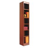 Alera® Narrow Profile Bookcase, Wood Veneer, Six-shelf, 11.81"w X 11.81"d X 71.73"h, Medium Cherry freeshipping - TVN Wholesale 