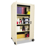 Alera® Assembled Mobile Storage Cabinet, With Adjustable Shelves 36w X 24d X 66h, Putty freeshipping - TVN Wholesale 