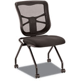 Alera® Alera Elusion Mesh Nesting Chairs, Padded Arms, Supports Up To 275 Lb, Black, 2-carton freeshipping - TVN Wholesale 