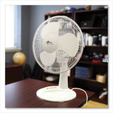 Alera® 12" 3-speed Oscillating Desk Fan, Plastic, White freeshipping - TVN Wholesale 