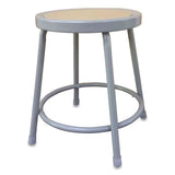 Alera® Industrial Metal Shop Stool, Backless, Supports Up To 300 Lb, 18" Seat Height, Brown Seat, Gray Base freeshipping - TVN Wholesale 