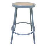 Alera® Industrial Metal Shop Stool, Backless, Supports Up To 300 Lb, 24" Seat Height, Brown Seat, Gray Base freeshipping - TVN Wholesale 
