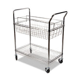 Alera® Carry-all Cart-mail Cart, Two-shelf, 34.88w X 18d X 39.5h, Silver freeshipping - TVN Wholesale 