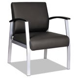 Alera® Alera Metalounge Series Mid-back Guest Chair, 24.6" X 26.96" X 33.46", Black Seat-back, Silver Base freeshipping - TVN Wholesale 
