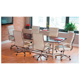 Alera® Alera Neratoli High-back Slim Profile Chair, Faux Leather, 275 Lb Cap, 17.32" To 21.25" Seat Height, White Seat-back, Chrome freeshipping - TVN Wholesale 