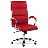 Alera® Alera Neratoli High-back Slim Profile Chair, Faux Leather, Up To 275 Lb, 17.32" To 21.25" Seat Height, Red Seat-back, Chrome freeshipping - TVN Wholesale 
