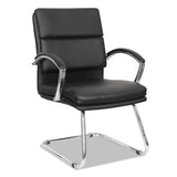 Alera® Alera Neratoli Slim Profile Guest Chair, Faux Leather, 23.81" X 27.16" X 36.61", Black Seat-back, Chrome Base freeshipping - TVN Wholesale 