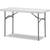 Alera® Rectangular Plastic Folding Table, 48w X 24d X 29.25h, Gray freeshipping - TVN Wholesale 