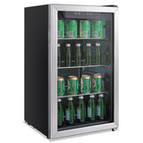 Alera™ 3.4 Cu. Ft. Beverage Cooler, Stainless Steel-black freeshipping - TVN Wholesale 