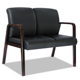 Alera® Alera Reception Lounge Series Wood Loveseat, 44.88w X 26.13d X 33h, Black-mahogany freeshipping - TVN Wholesale 