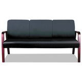 Alera® Alera Reception Lounge Wl 3-seat Sofa, 65.75 X 26.13 X 33, Black-mahogany freeshipping - TVN Wholesale 