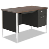 Alera® Single Pedestal Steel Desk, 45.25" X 24" X 29.5", Mocha-black freeshipping - TVN Wholesale 