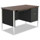 Alera® Single Pedestal Steel Desk, 45.25" X 24" X 29.5", Cherry-putty freeshipping - TVN Wholesale 