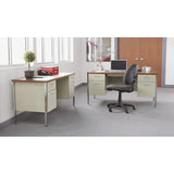 Alera® Double Pedestal Steel Desk, 60" X 30" X 29.5", Cherry-putty freeshipping - TVN Wholesale 