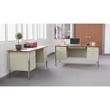 Alera® Double Pedestal Steel Desk, 60" X 30" X 29.5", Cherry-putty freeshipping - TVN Wholesale 