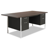 Alera® Double Pedestal Steel Desk, 72" X 36" X 29.5", Mocha-black freeshipping - TVN Wholesale 