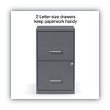 Alera® Soho Vertical File Cabinet, 2 Drawers: File-file, Letter, Charcoal, 14" X 18" X 24.1" freeshipping - TVN Wholesale 