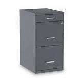 Alera® Soho Vertical File Cabinet, 3 Drawers: Pencil-file-file, Letter, Charcoal, 14" X 18" X 26.9" freeshipping - TVN Wholesale 
