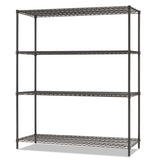 Alera® All-purpose Wire Shelving Starter Kit, 4-shelf, 60 X 18 X 72, Black Anthracite Plus freeshipping - TVN Wholesale 