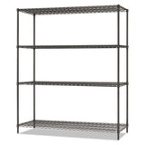 Alera® All-purpose Wire Shelving Starter Kit, 4-shelf, 60 X 24 X 72, Black Anthracite Plus freeshipping - TVN Wholesale 