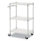 Alera® 3-shelf Wire Cart With Liners, 24w X 16d X 39h, Silver, 500-lb Capacity freeshipping - TVN Wholesale 