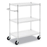 Alera® 3-shelf Wire Cart With Liners, 34.5w X 18d X 40h, Silver, 600-lb Capacity freeshipping - TVN Wholesale 