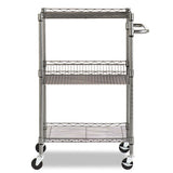 Alera® Three-tier Wire Cart With Basket, 28w X 16d X 39h, Black Anthracite freeshipping - TVN Wholesale 