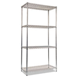 Nsf Certified Industrial 4-shelf Wire Shelving Kit, 36w X 18d X 72h, Silver