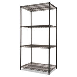 Alera® Nsf Certified Industrial 4-shelf Wire Shelving Kit, 36w X 24d X 72h, Black freeshipping - TVN Wholesale 