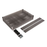 Alera® Wire Shelving Starter Kit, Four-shelf, 48w X 24d X 72h, Black Anthracite freeshipping - TVN Wholesale 