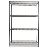 Alera® Wire Shelving Starter Kit, Four-shelf, 48w X 24d X 72h, Black Anthracite freeshipping - TVN Wholesale 