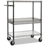 Alera® Three-tier Wire Cart With Basket, 34w X 18d X 40h, Black Anthracite freeshipping - TVN Wholesale 
