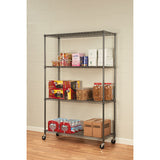 Alera® Nsf Certified 4-shelf Wire Shelving Kit With Casters, 48w X 18d X 72h, Black Anthracite freeshipping - TVN Wholesale 