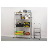 Alera® Nsf Certified 4-shelf Wire Shelving Kit With Casters, 48w X 18d X 72h, Silver freeshipping - TVN Wholesale 