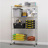 Alera® Nsf Certified 4-shelf Wire Shelving Kit With Casters, 48w X 18d X 72h, Silver freeshipping - TVN Wholesale 