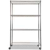 Alera® Nsf Certified 4-shelf Wire Shelving Kit With Casters, 48w X 18d X 72h, Silver freeshipping - TVN Wholesale 