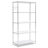 Alera® 5-shelf Wire Shelving Kit With Casters And Shelf Liners, 36w X 18d X 72h, Silver freeshipping - TVN Wholesale 
