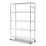 Alera® 5-shelf Wire Shelving Kit With Casters And Shelf Liners, 48w X 18d X 72h, Silver freeshipping - TVN Wholesale 