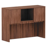 Alera® Alera Valencia Series Hutch, 3 Compartments, 34.13w X 15d X 35.38h, Modern Walnut freeshipping - TVN Wholesale 