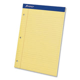 Perforated Writing Pads, Wide-legal Rule, 50 Canary-yellow 8.5 X 11.75 Sheets, Dozen