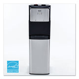 Hot And Cold Bottom Load Water Dispenser, 3-5 Gal, 12.25 X 14 X 41.5, Black-stainless Steel