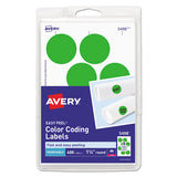 Avery® Printable Self-adhesive Removable Color-coding Labels, 1.25" Dia., Neon Green, 8-sheet, 50 Sheets-pack, (5498) freeshipping - TVN Wholesale 
