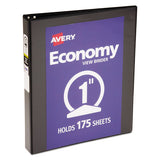 Avery® Economy View Binder With Round Rings , 3 Rings, 0.5" Capacity, 11 X 8.5, Black, (5705) freeshipping - TVN Wholesale 