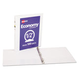 Avery® Economy View Binder With Round Rings , 3 Rings, 0.5" Capacity, 11 X 8.5, White, (5706) freeshipping - TVN Wholesale 