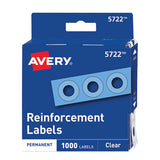 Avery® Dispenser Pack Hole Reinforcements, 1-4" Dia, Clear, 1000-pack, (5722) freeshipping - TVN Wholesale 