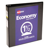 Avery® Economy View Binder With Round Rings , 3 Rings, 1.5" Capacity, 11 X 8.5, Black, (5725) freeshipping - TVN Wholesale 