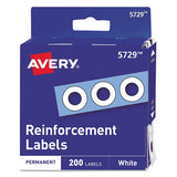 Avery® Dispenser Pack Hole Reinforcements, 1-4" Dia, White, 200-pack, (5729) freeshipping - TVN Wholesale 